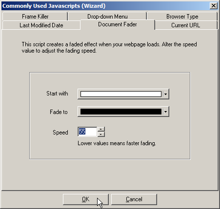 Inserting a document fader Javascript